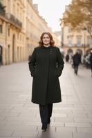 Tesettür giyim HAKİ DÜĞMELİ KAŞE KABAN 9611