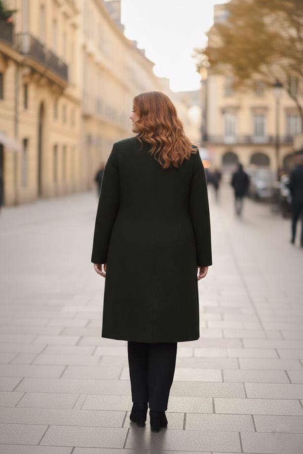 Vêtements hijab KAKI MANTEAU CACHE BOUTONNÉ 9611 - TRENDTESETTÜR