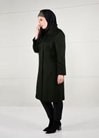 Vêtements hijab KAKI MANTEAU EN LAINE À BOUTONÉ 9611
