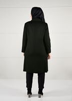 Vêtements hijab KAKI MANTEAU EN LAINE À BOUTONÉ 9611