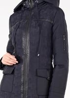 Tesettür giyim LACİVERT KAPÜŞONLU FERMUARLI KABAN  9612