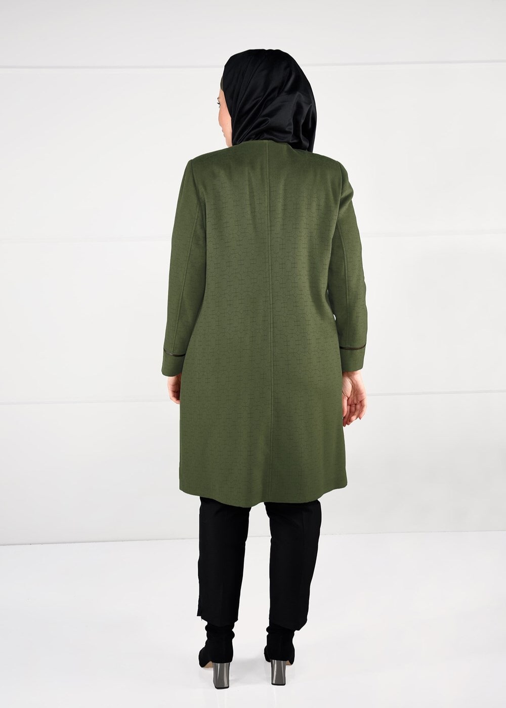 Hijab clothing GREEN WALKER COAT WITH POCKETS 9617 