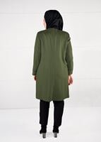 Hijab clothing GREEN WALKER COAT WITH POCKETS 9617 