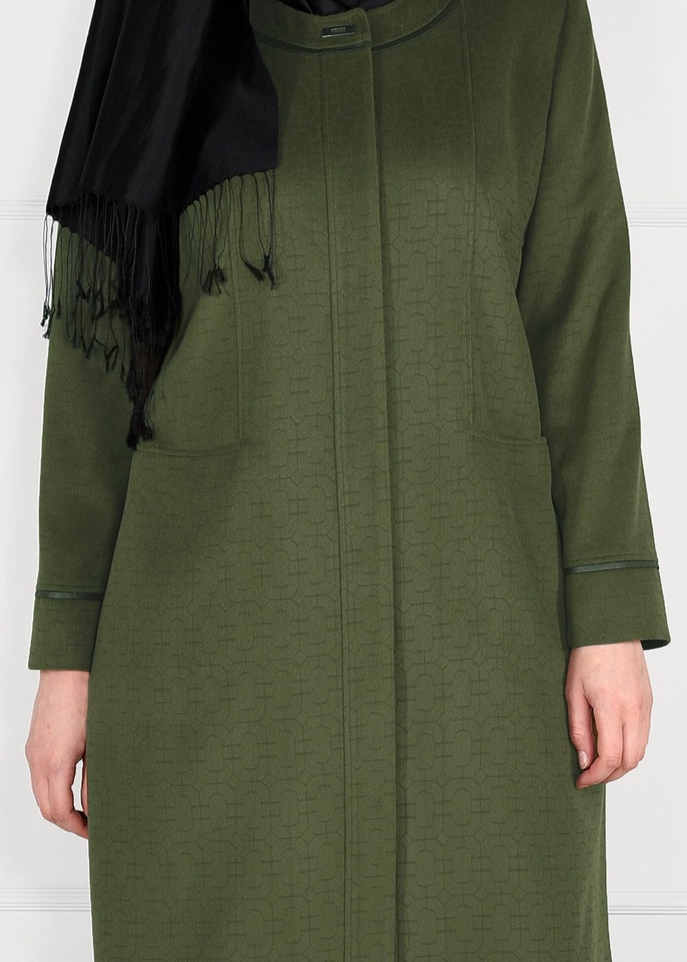 Hijab clothing GREEN WALKER COAT WITH POCKETS 9617 