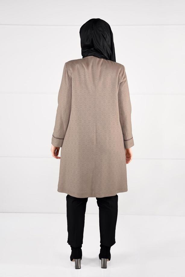 Vêtements hijab BRUN MANTEAU EN LAINE AVEC POCHES 9617  - TRENDTESETTÜR