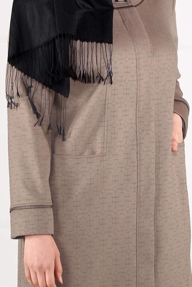 Vêtements hijab BRUN MANTEAU EN LAINE AVEC POCHES 9617  - TRENDTESETTÜR