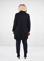 Vêtements hijab BLEU MARINE MANTEAU EN LAINE AVEC BROCHE 9618 