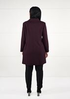 Vêtements hijab ROUGE BORDEAUX MANTEAU EN JACQUARD À BOUTONNÉ 9619 
