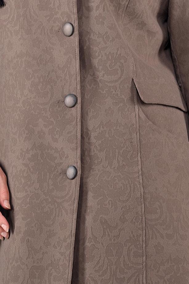 Vêtements hijab BRUN MANTEAU EN JACQUARD À BOUTONNÉ 9619  - TRENDTESETTÜR
