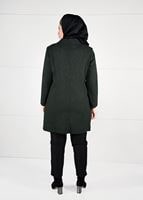 Hijab clothing KHAKI BUTTONED JACQUARD COAT 9619 