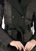 Tesettür giyim HAKİ KARE KAPİTONE ŞİŞME KABAN 9621