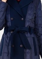 Tesettür giyim LACİVERT KARE KAPİTONE ŞİŞME KABAN 9621