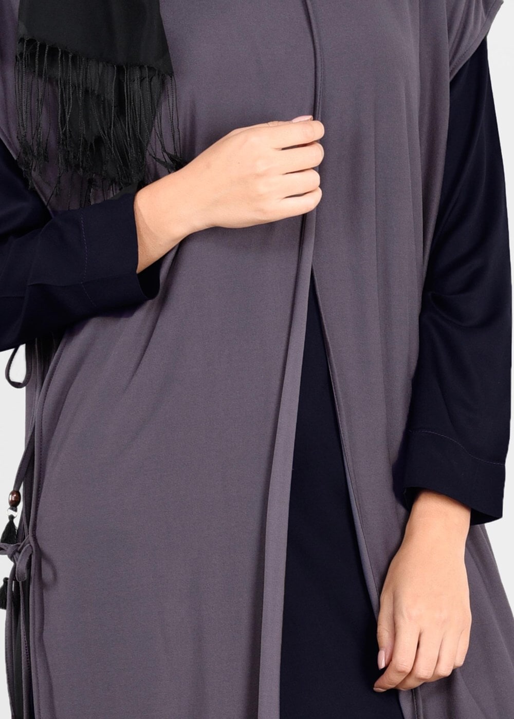 Hijab clothing BEIGE LACE DETAILED VEST & PANTS 42108