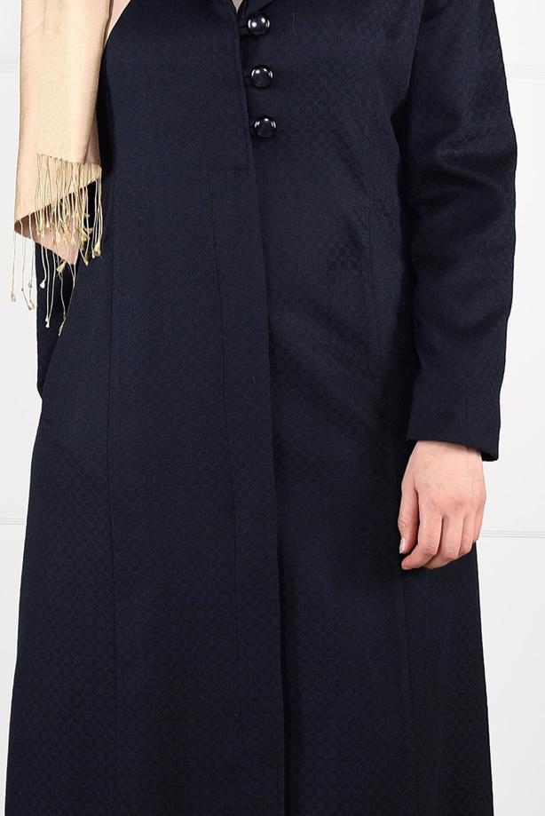 Vêtements hijab BLEU MARINE MANTEAU EN LAINE À BOUTONNÉ 9574 - TRENDTESETTÜR