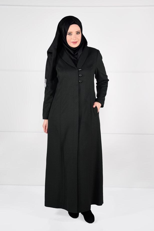 Vêtements hijab KAKI MANTEAU EN LAINE À BOUTONNÉ 9574 - TRENDTESETTÜR