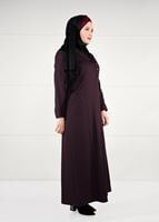 Vêtements hijab ROUGE BORDEAUX MANTEAU EN LAINE À BOUTONNÉ 9574