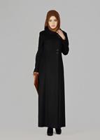 Tesettür giyim SİYAH ÇITÇITLI MANTO 9582 