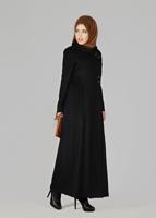 Tesettür giyim SİYAH ÇITÇITLI MANTO 9582 
