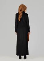 Tesettür giyim SİYAH ÇITÇITLI MANTO 9582 