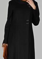 Tesettür giyim SİYAH ÇITÇITLI MANTO 9582 