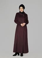 Tesettür giyim MÜRDÜM ÇITÇITLI MANTO 9582 