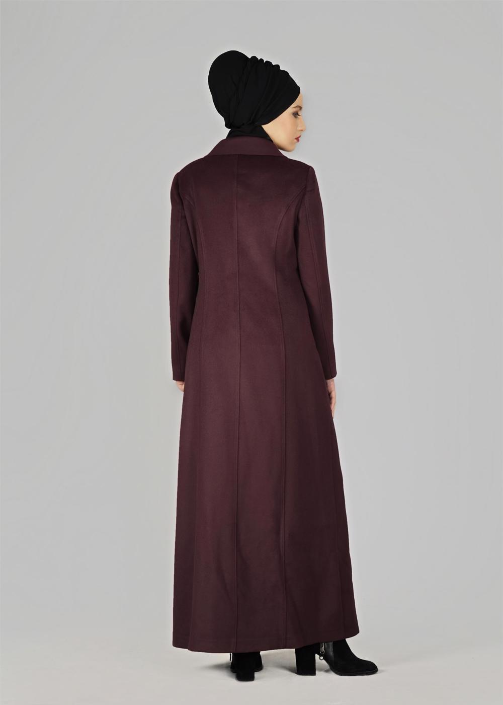 Tesettür giyim MÜRDÜM ÇITÇITLI MANTO 9582 