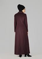 Vêtements hijab PRUNE MANTEAU À PRESSION 9582