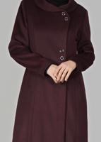 Vêtements hijab PRUNE MANTEAU À PRESSION 9582