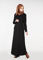 Tesettür giyim SİYAH KRUVAZE DÜĞMELİ MANTO 9583 