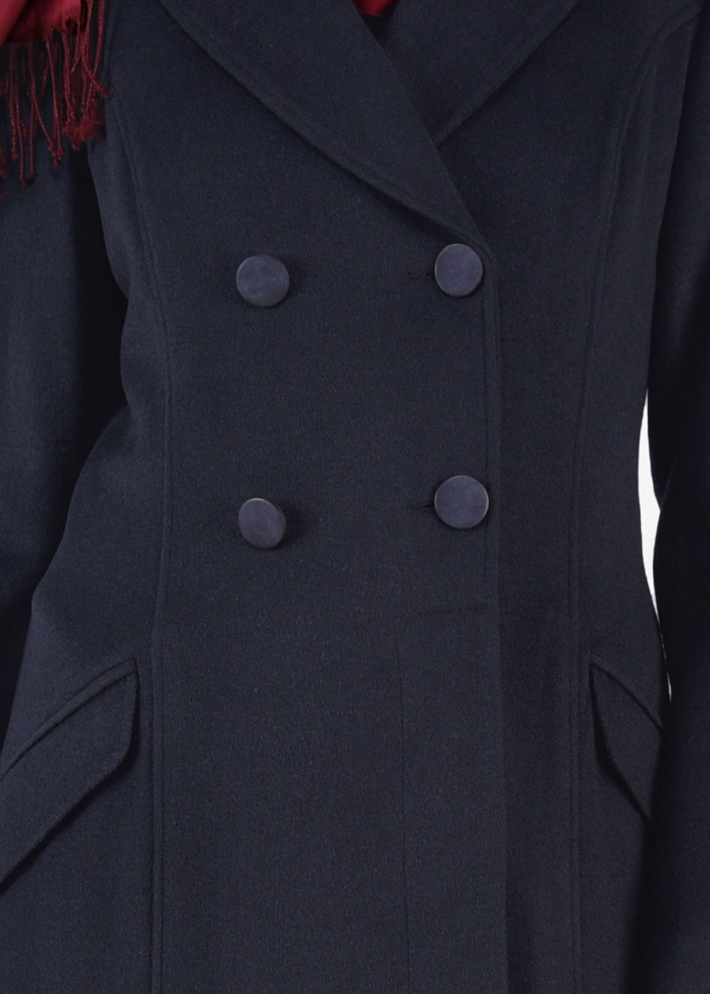 Tesettür giyim LACİVERT KRUVAZE DÜĞMELİ MANTO 9583 