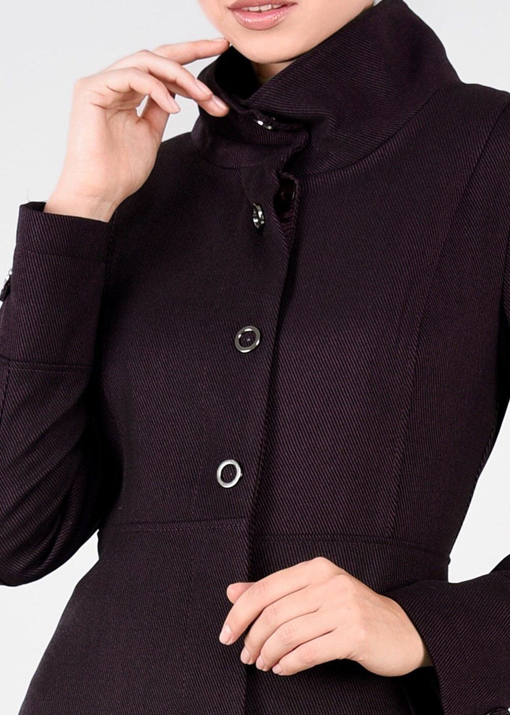 Tesettür giyim MÜRDÜM DÜĞMELİ MANTO 9591