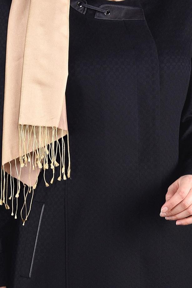 Vêtements hijab BLEU MARINE MANTEAU EN LAINE À BOUTONNÉ 9616 - TRENDTESETTÜR