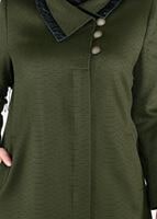 Tesettür giyim HAKİ DÜĞME DETAYLI MANTO 9620 