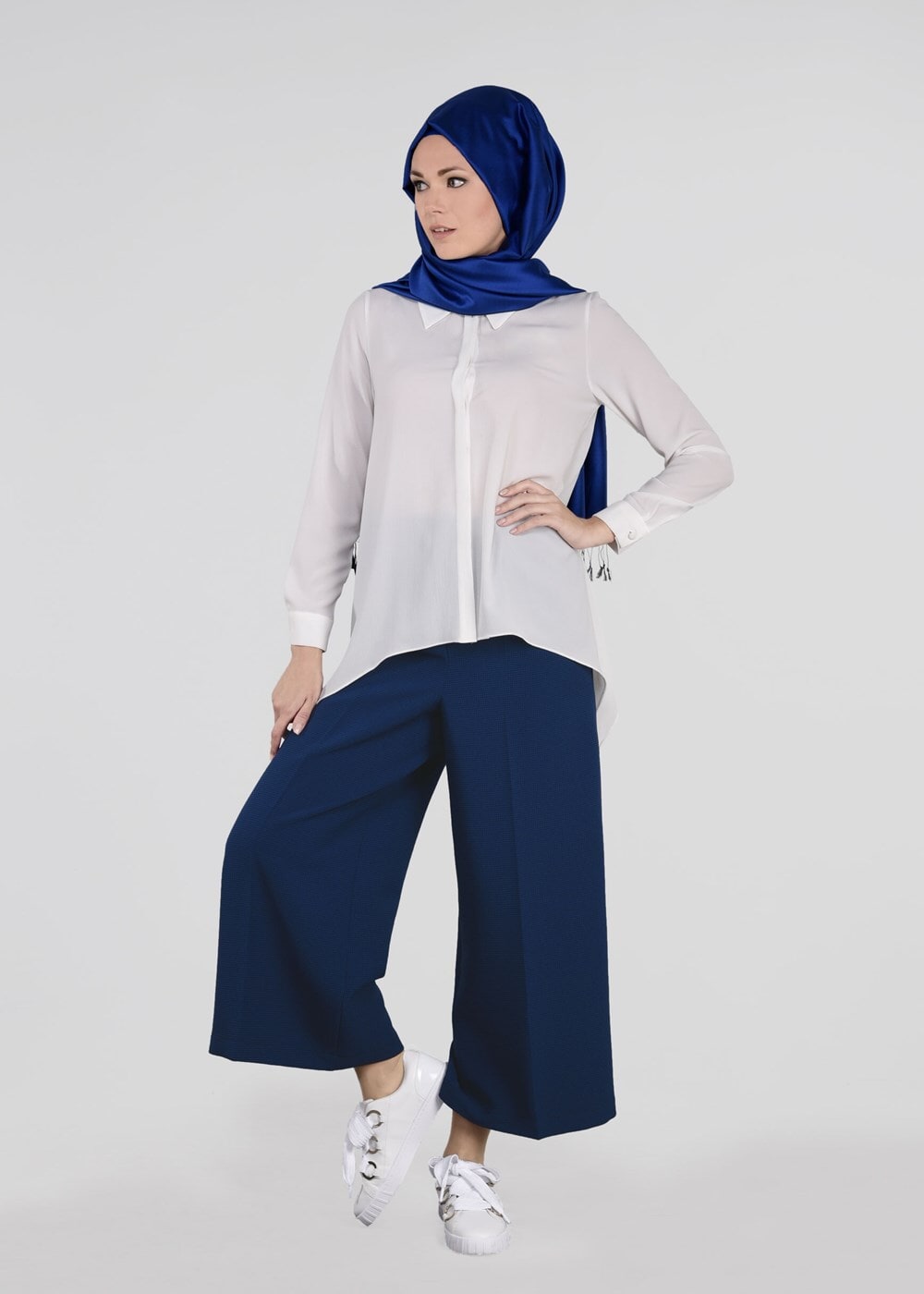 Tesettür giyim LACİVERT BOL KESİM PANTOLON 4225