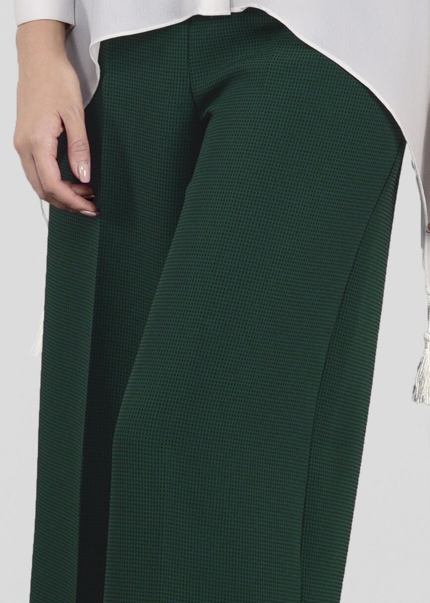 Tesettür giyim YEŞİL BOL KESİM PANTOLON 4225