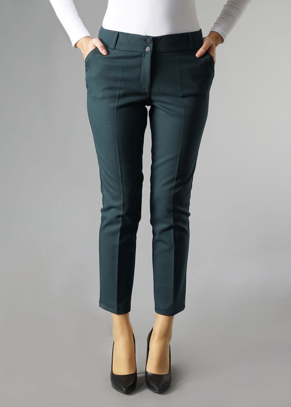 Tesettür giyim YEŞİL ARA BEL PANTOLON 7025