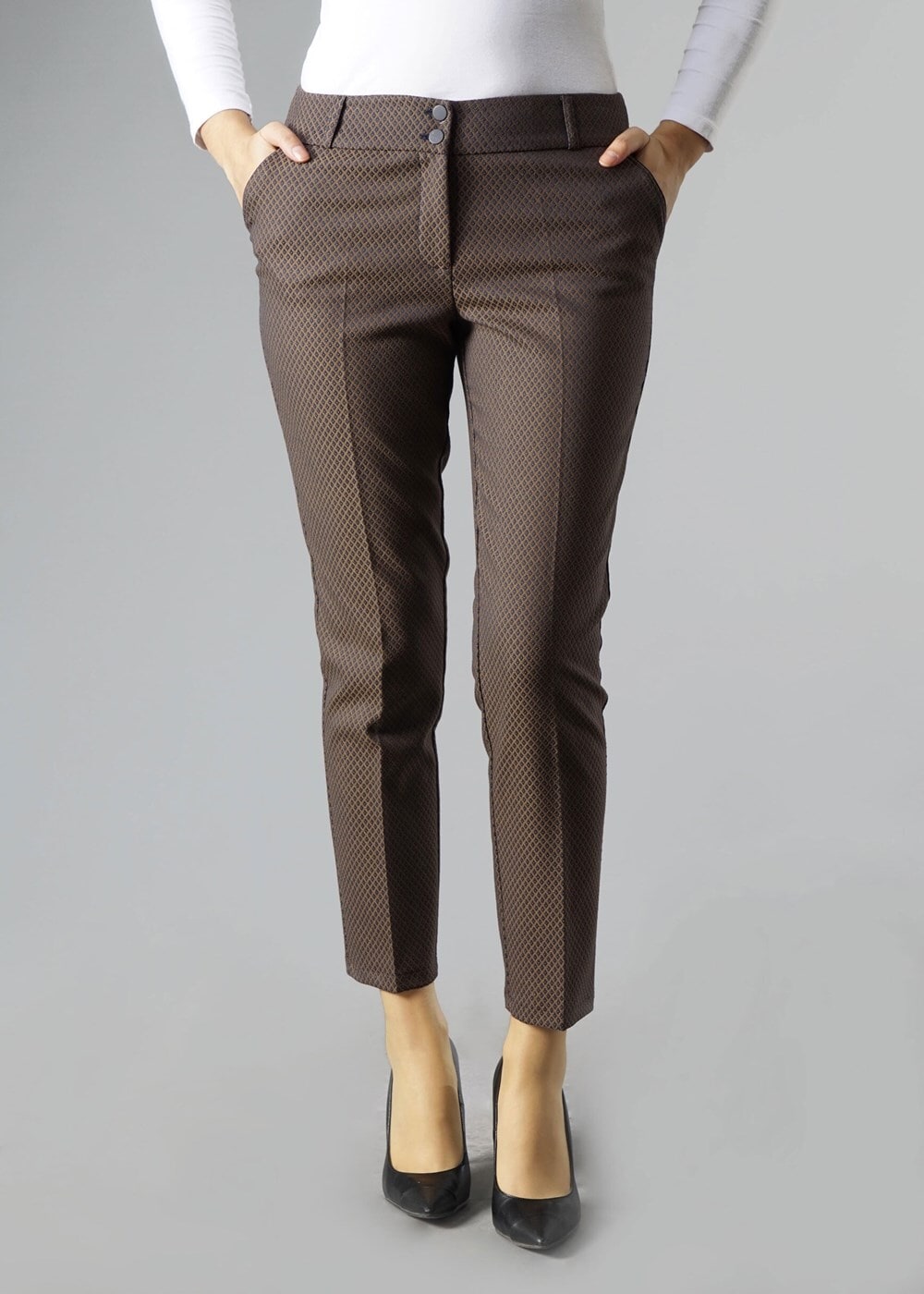 Tesettür giyim KAHVE ARA BEL PANTOLON 7025