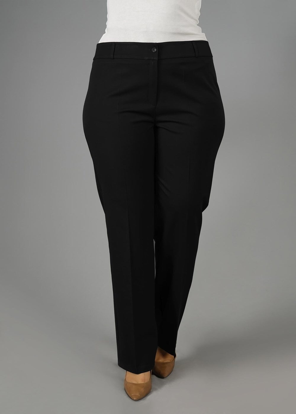 Hijab clothing BLACK BOOT-CUT MID-RISE PANTS 7026