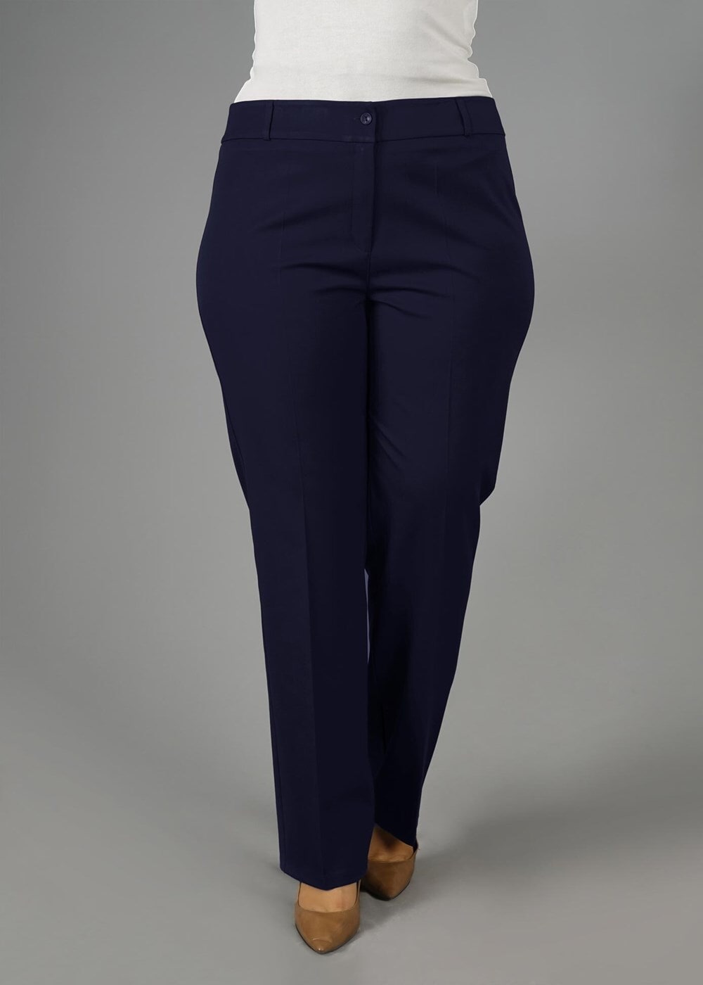 Vêtements hijab BLEU MARINE PANTALON À BOOT-CUT À TAILLE MI-HAUTE 7026 