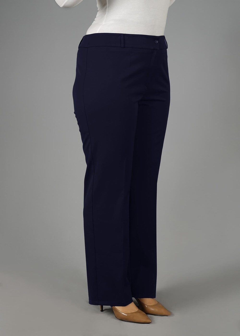 Vêtements hijab BLEU MARINE PANTALON À BOOT-CUT À TAILLE MI-HAUTE 7026 