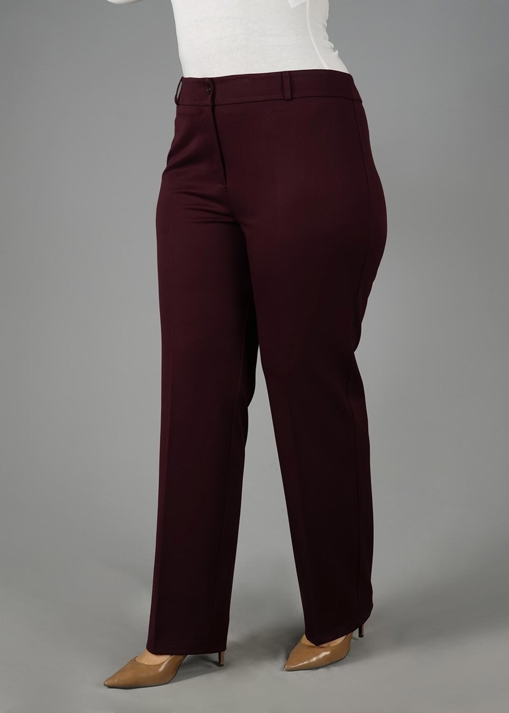 Vêtements hijab PRUNE PANTALON À BOOT-CUT À TAILLE MI-HAUTE 7026 