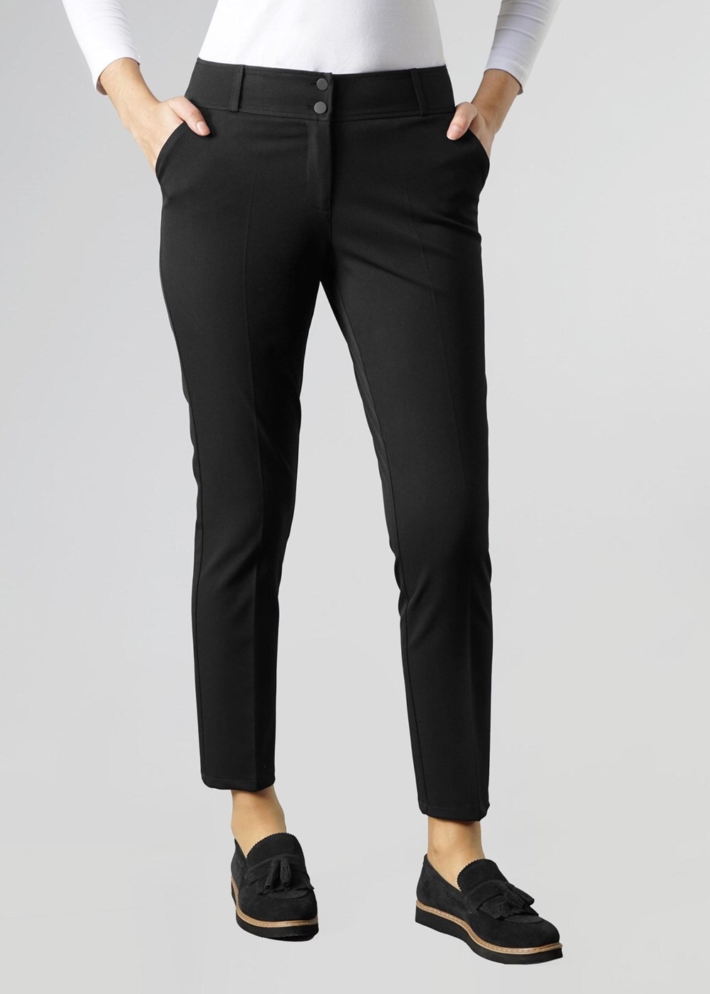 Tesettür giyim SİYAH CEPLİ DÜĞME DETAYLI PANTOLON 7033 