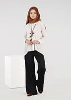 Tesettür giyim SİYAH ÖRME BOL KESİM PANTOLON 7035 