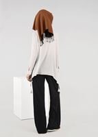 Tesettür giyim SİYAH ÖRME BOL KESİM PANTOLON 7035 