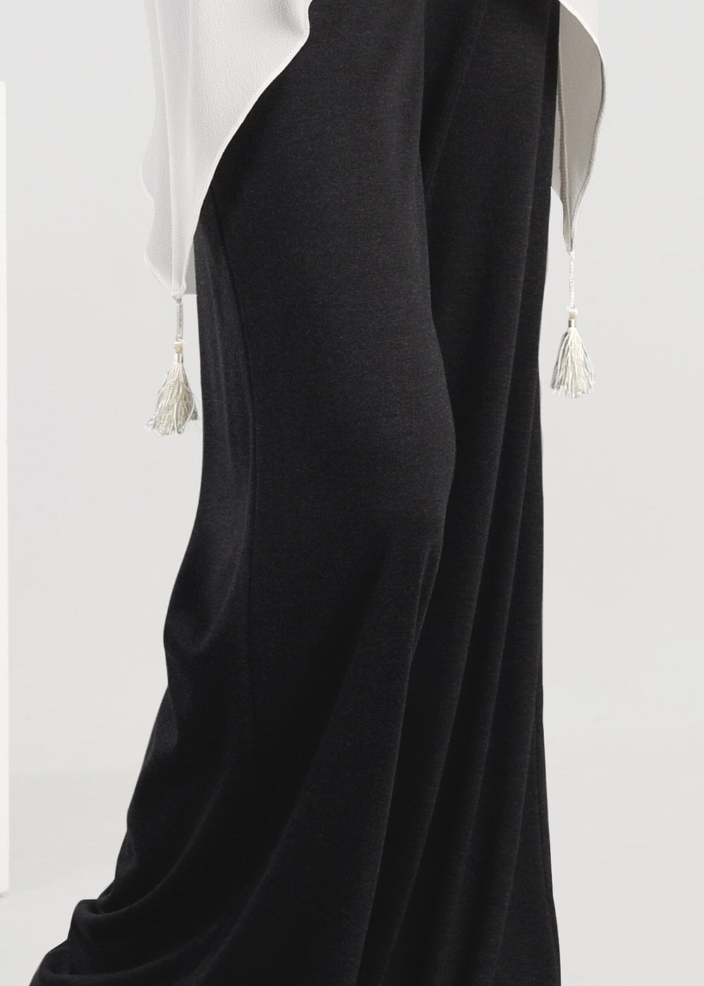 Tesettür giyim SİYAH ÖRME BOL KESİM PANTOLON 7035 