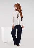 Tesettür giyim LACİVERT ÖRME BOL KESİM PANTOLON 7035 