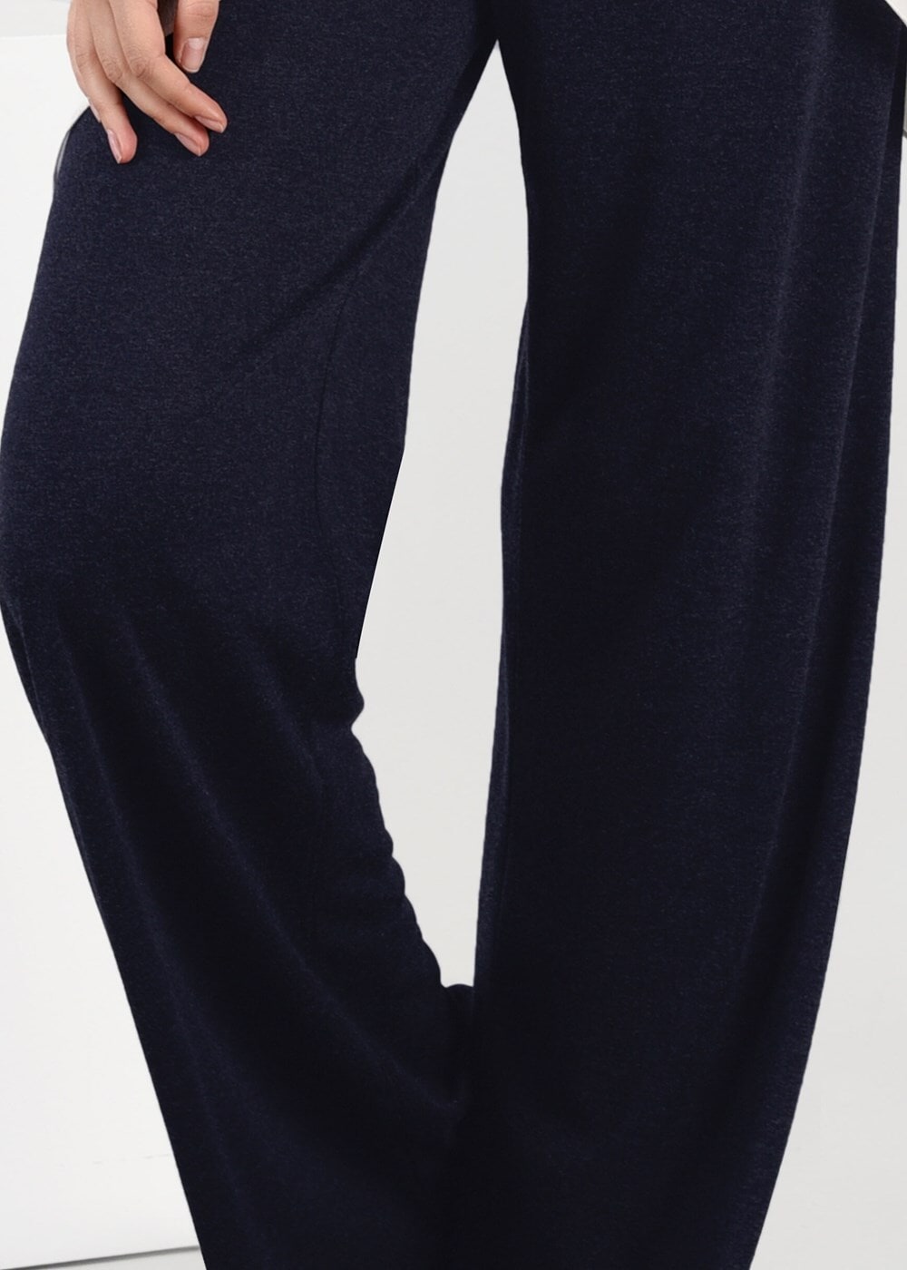 Tesettür giyim LACİVERT ÖRME BOL KESİM PANTOLON 7035 