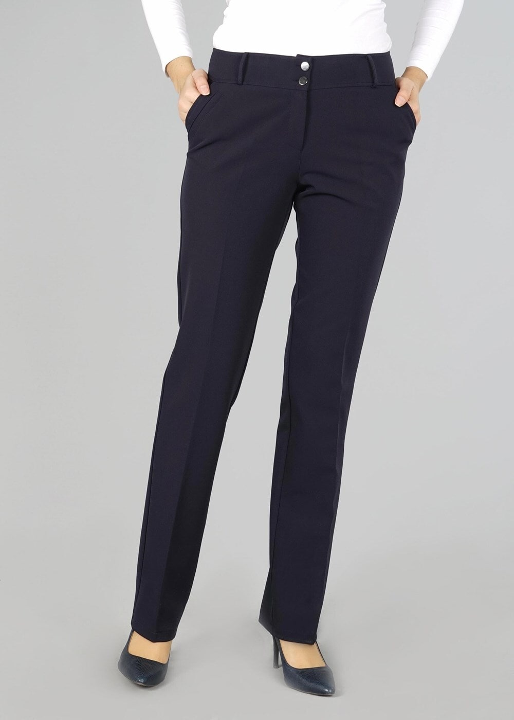 Tesettür giyim LACİVERT ARA BEL PANTOLON 7042