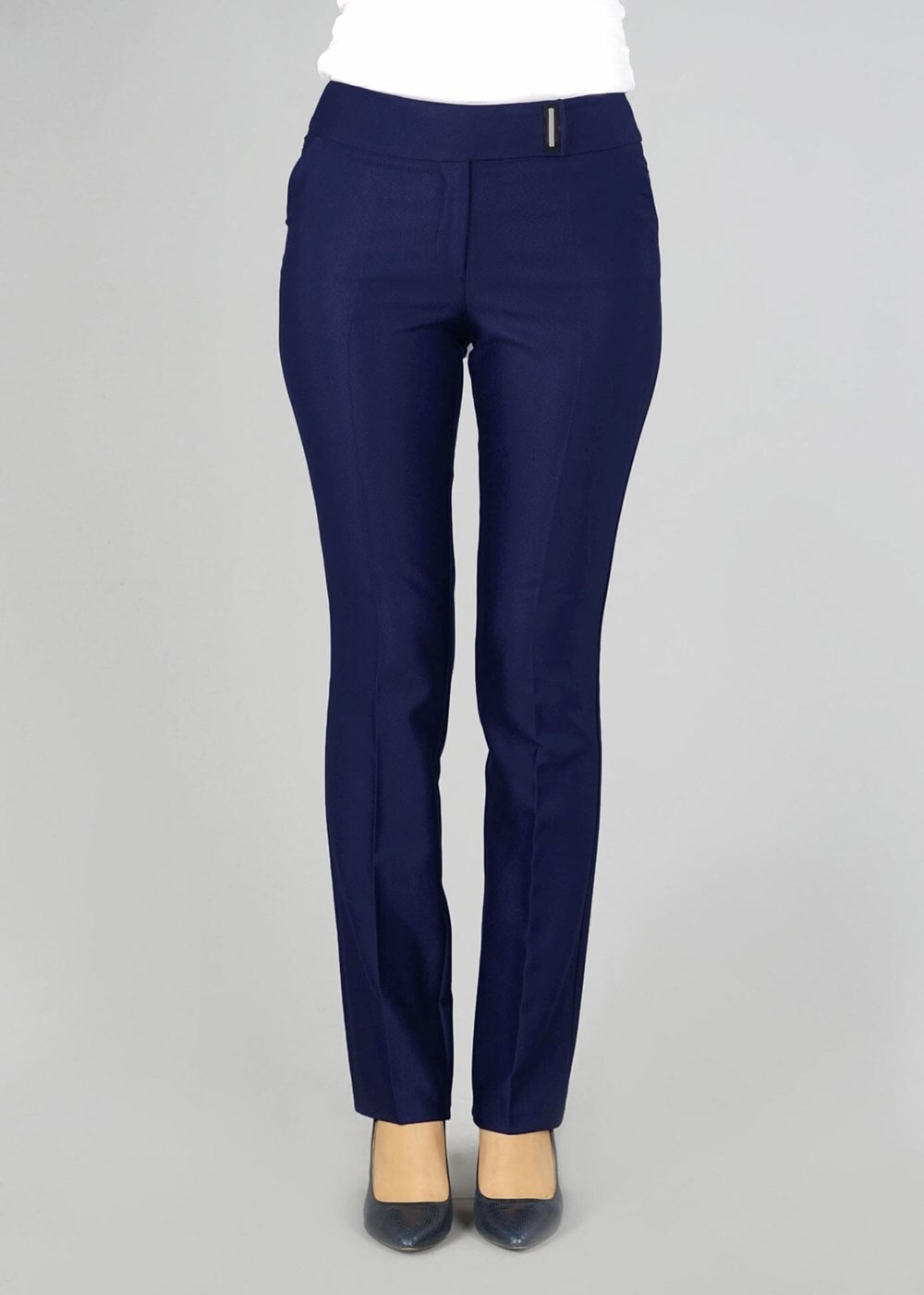 Tesettür giyim LACİVERT ARA BEL DÜZ KESİM PANTOLON 7046 