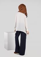 Tesettür giyim LACİVERT GENİŞ PAÇA PANTOLON 7061